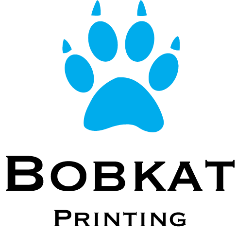 Bobkat Printing paw print logo with company name below